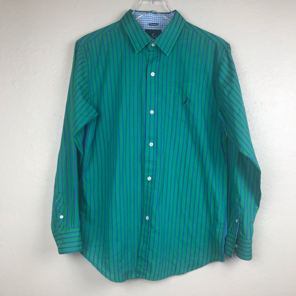 Nautica Button Down Dress Up Shirt Size XL